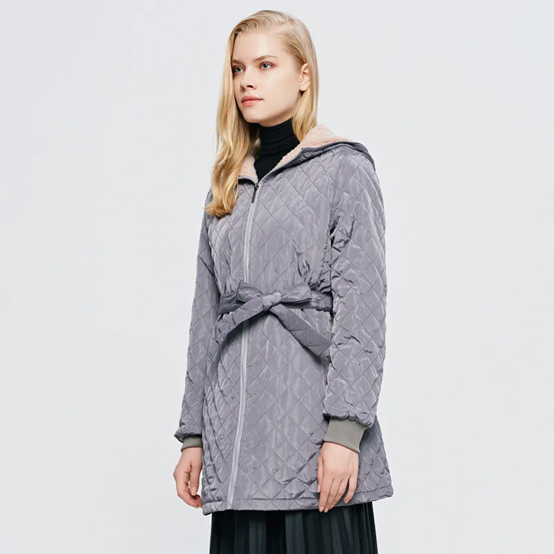 Front Tie Hooded Fleece Coat