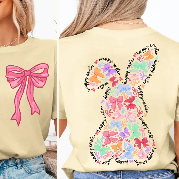 T-shirt Happy Easter Women Printed Round Neck Short Sleeve