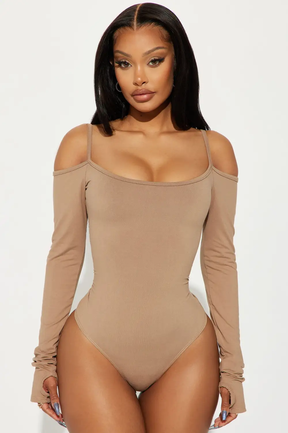 Dani Off Shoulder Bodysuit - Taupe