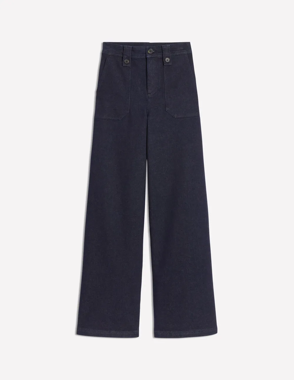 Navy Blue Wide - Leg Trousers