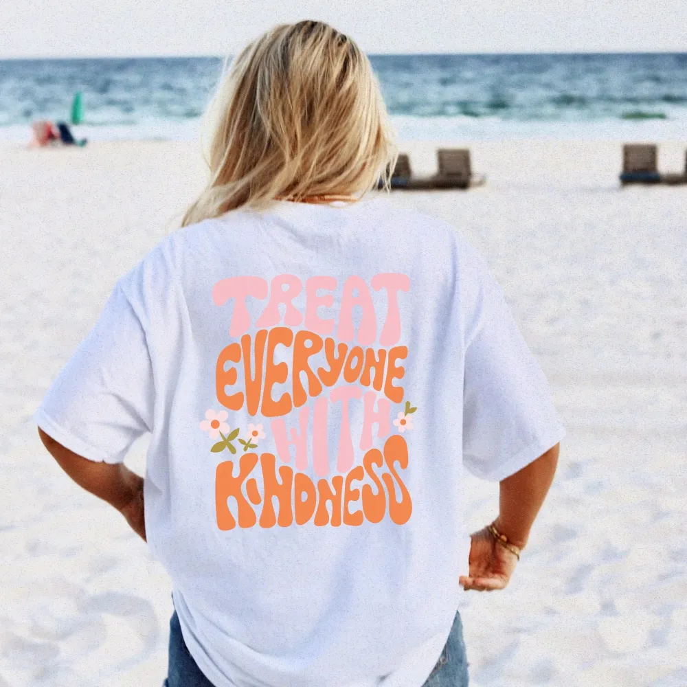 Kindness - Motif Printed Short - Sleeve Tee