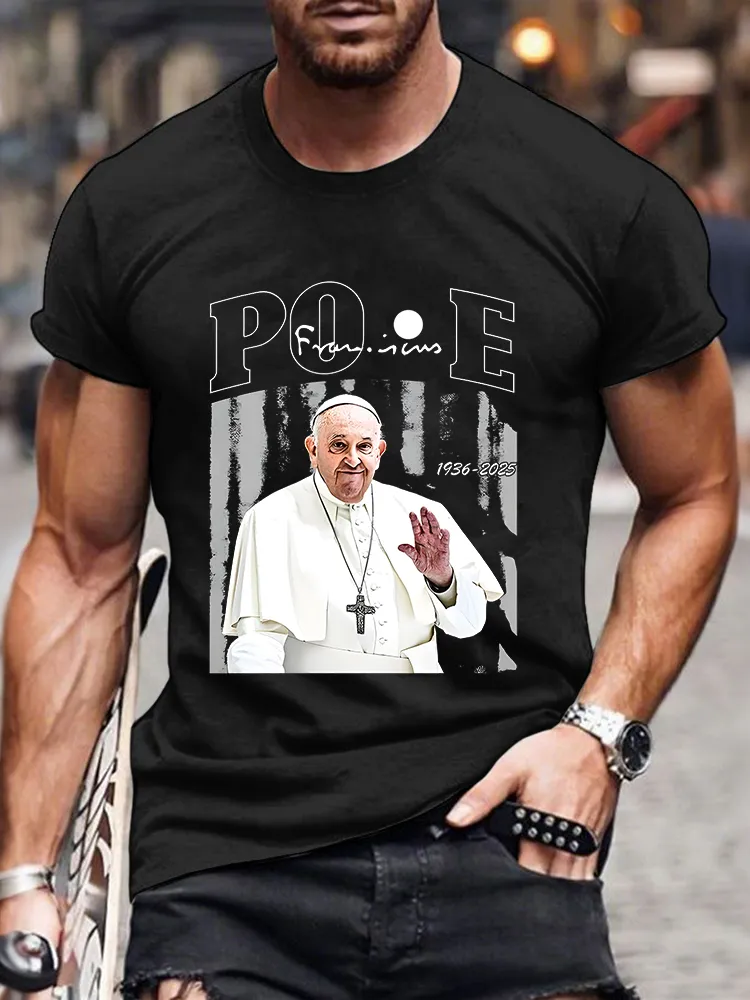 Men's Rip 1936-2025 Print Short Sleeve Round Neck Cotton T-Shirt