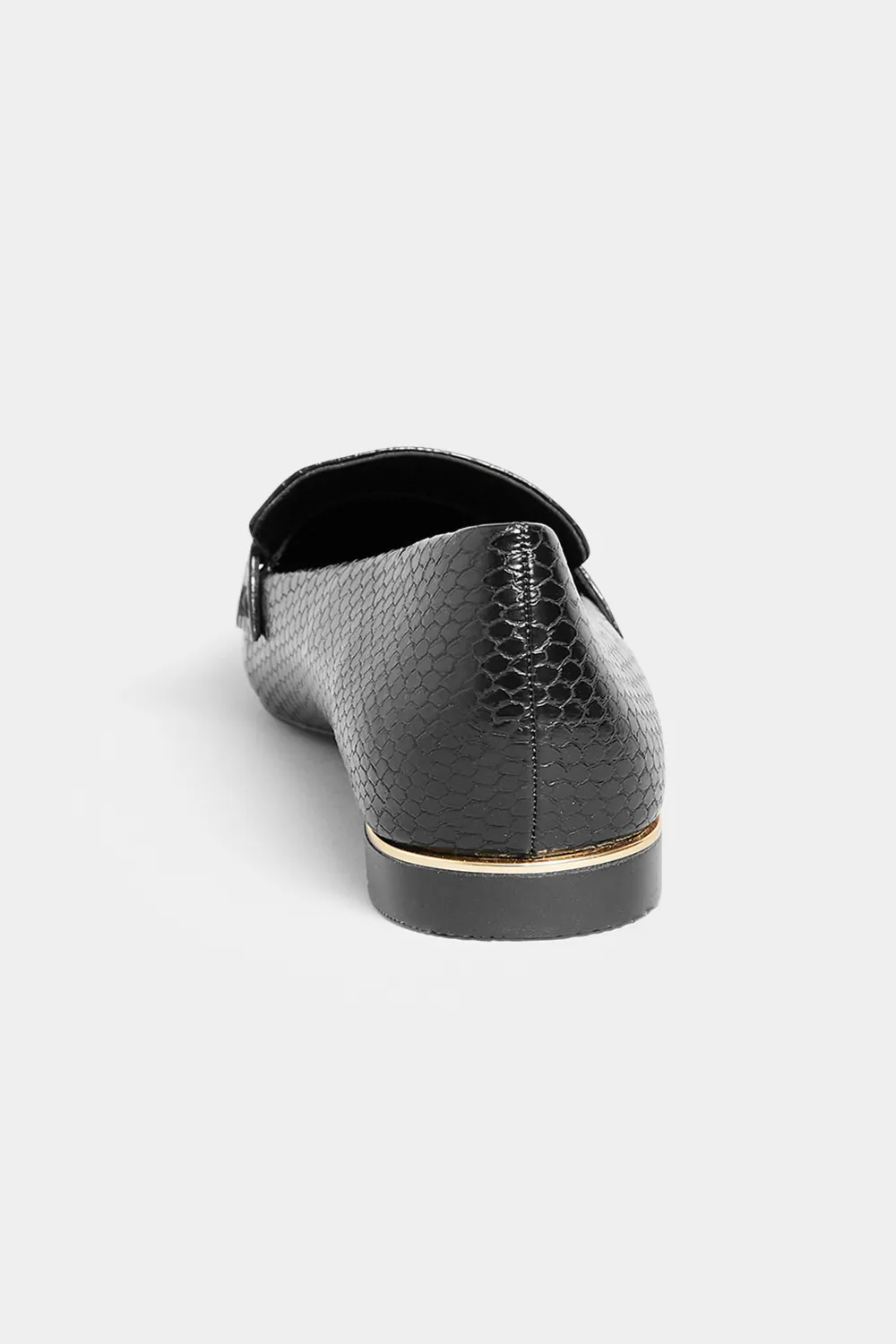 LTS Black Metal Trim Loafers In Standard Fit