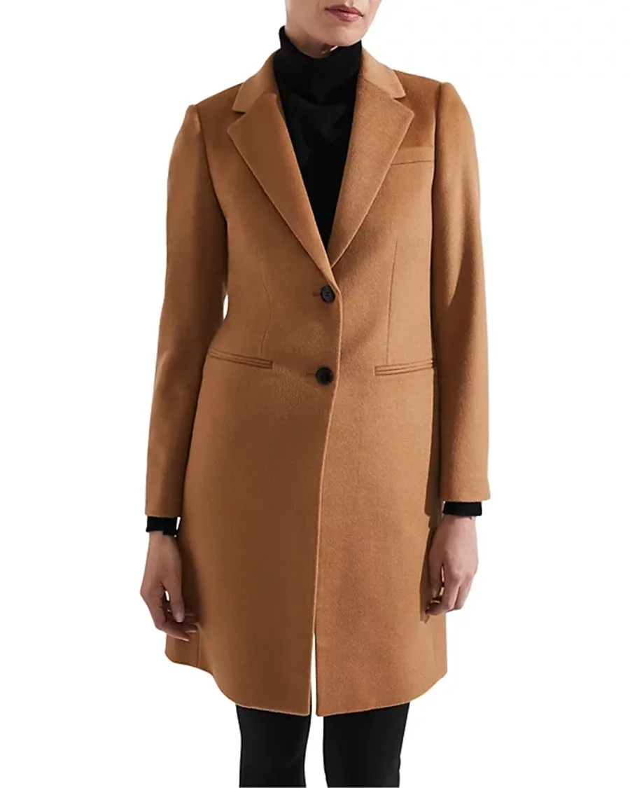 Notch Collar Long Sleeve Coat