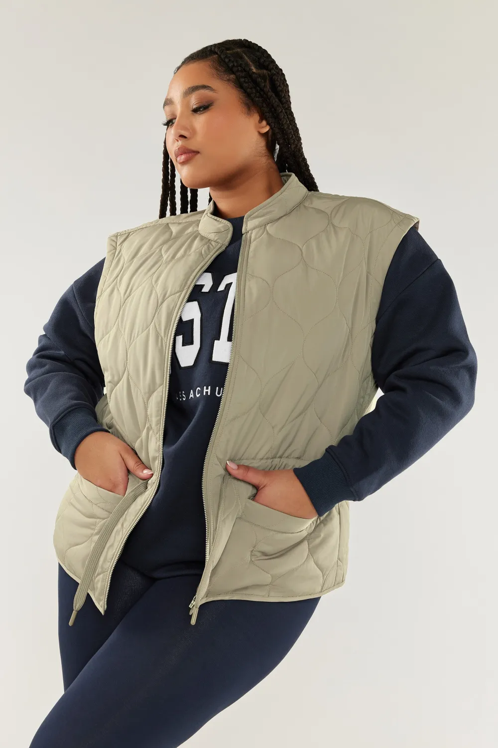 YOURS Curve Beige Brown Cropped Boxy Gilet