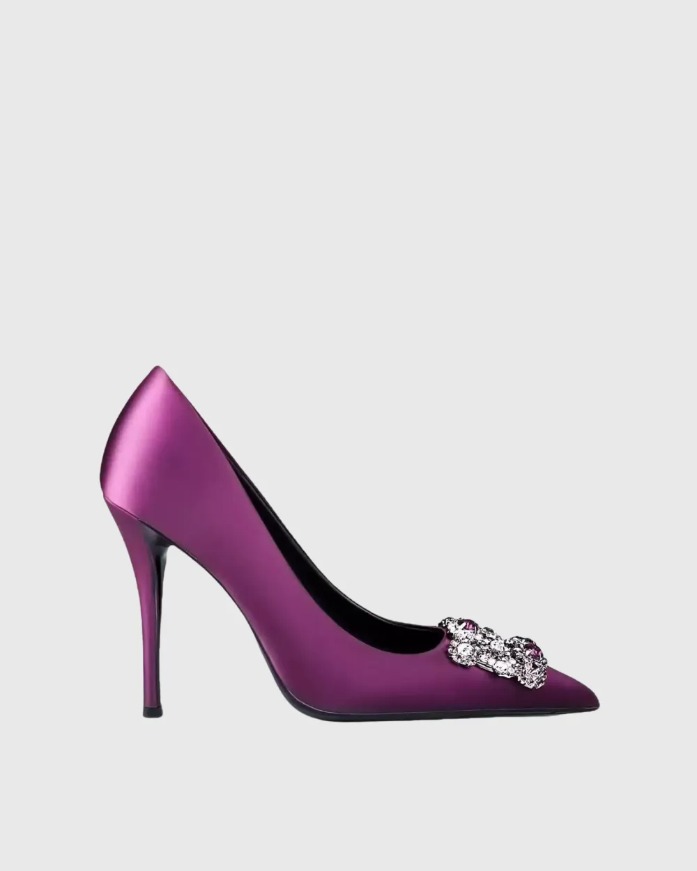 Rhinestone Buckle Pumps in Purple