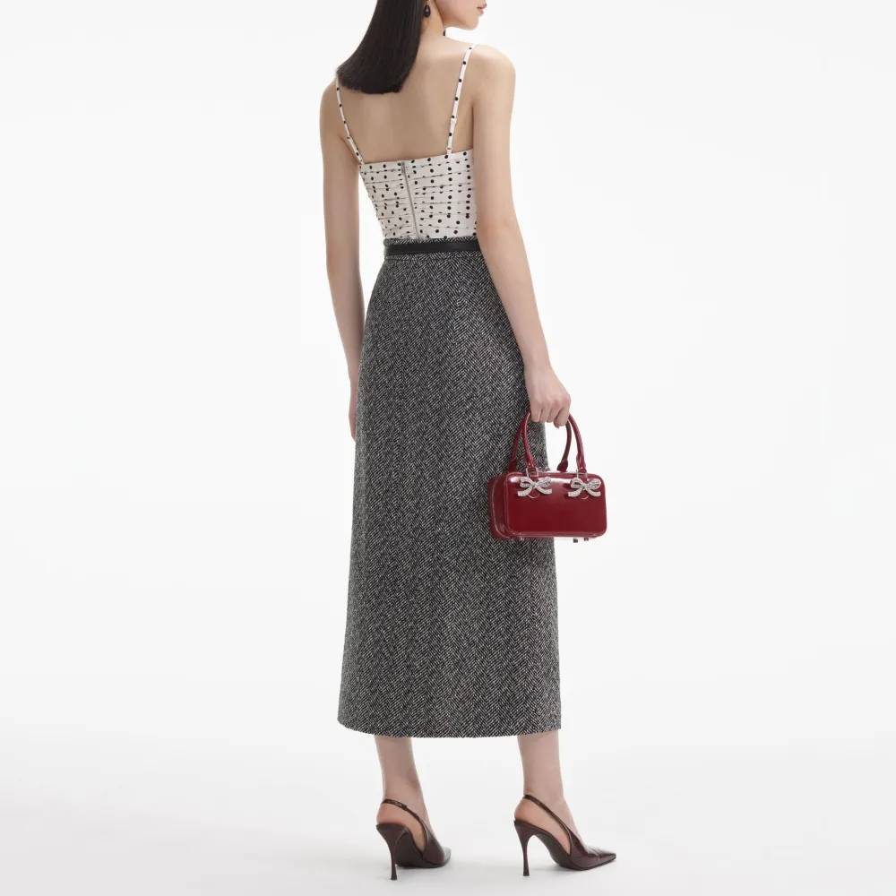 Cream Polka Dot Satin Top