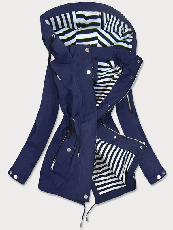 Women's Striped Jacket Navy Blue