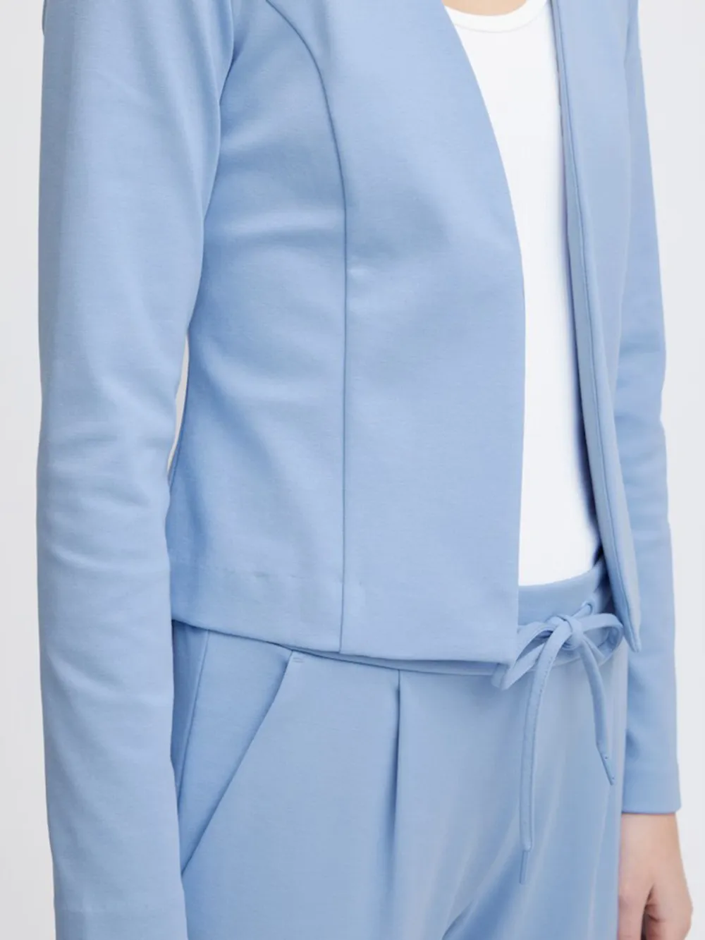 Plain Colored Collarless Blazer