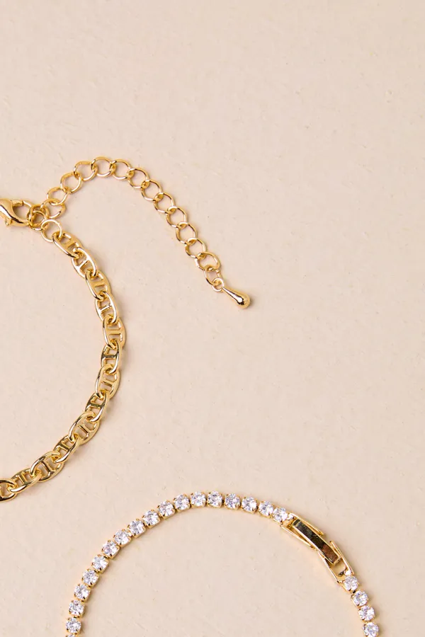 Elegant And Exquisite Rhinestone Inlaid Gold Bracelet