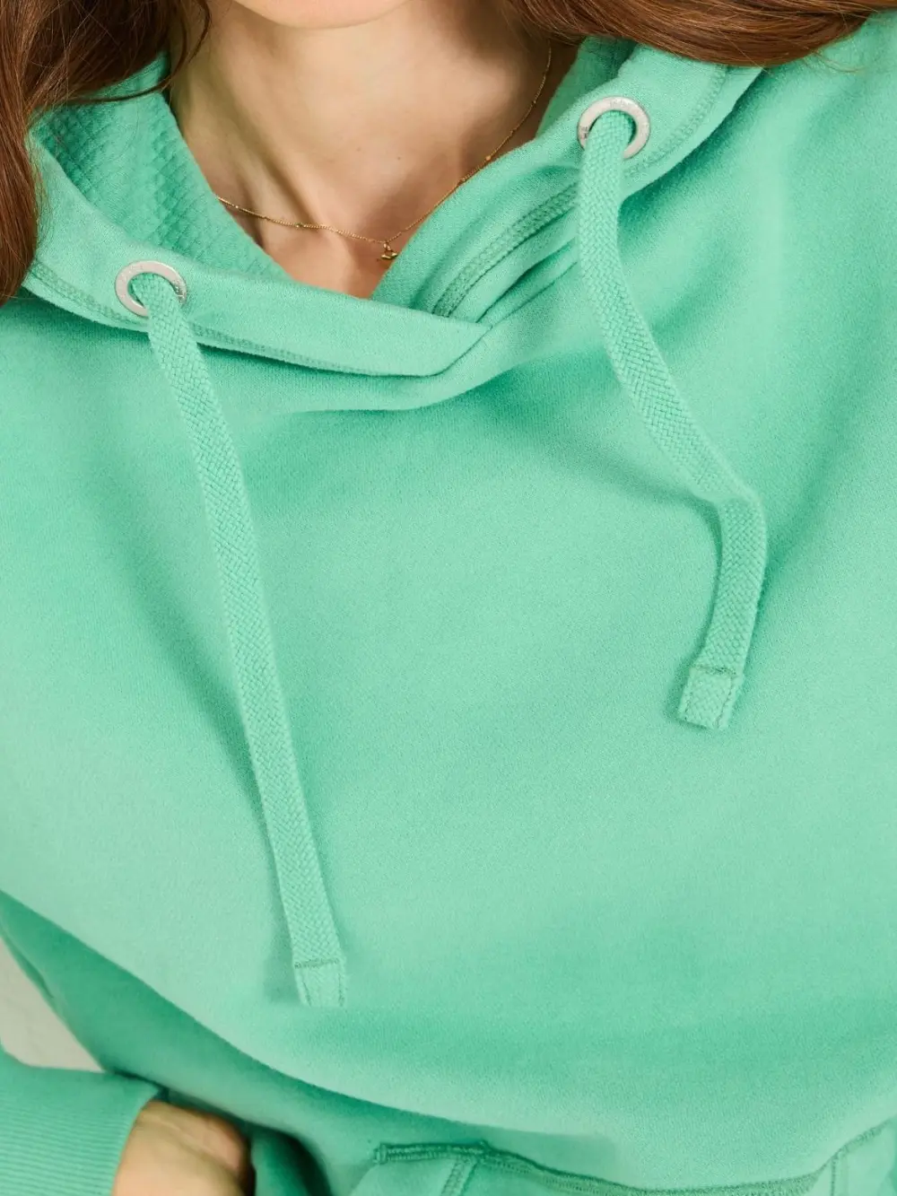 Green Casual Overhead Hoodie