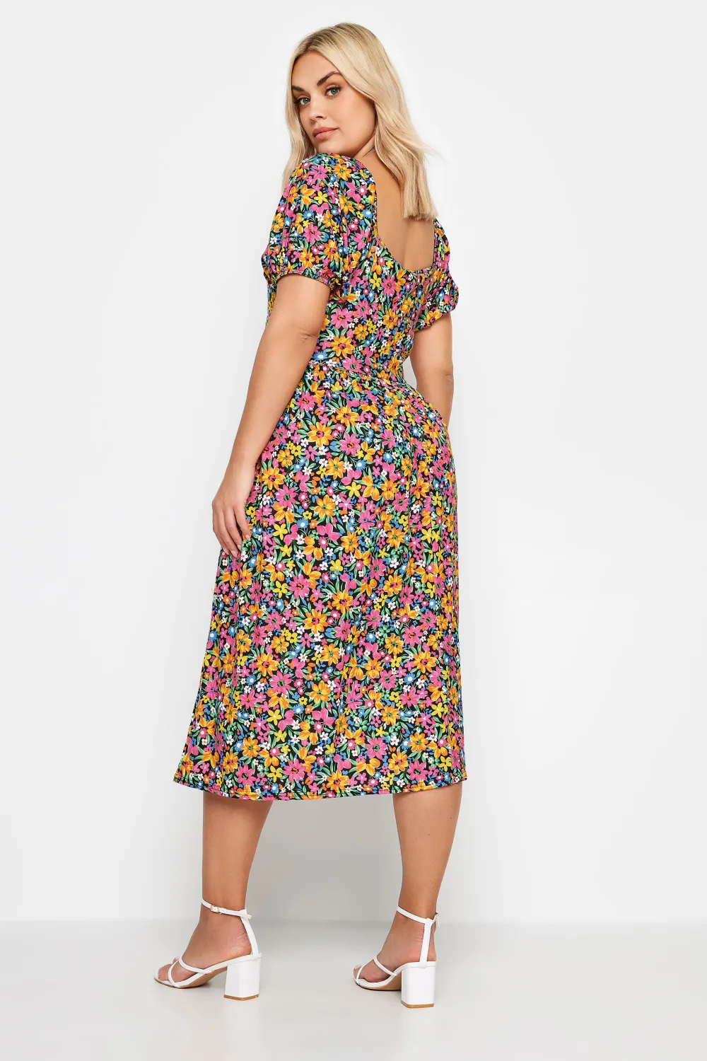 YOURS Curve Yellow Floral Midaxi Dress