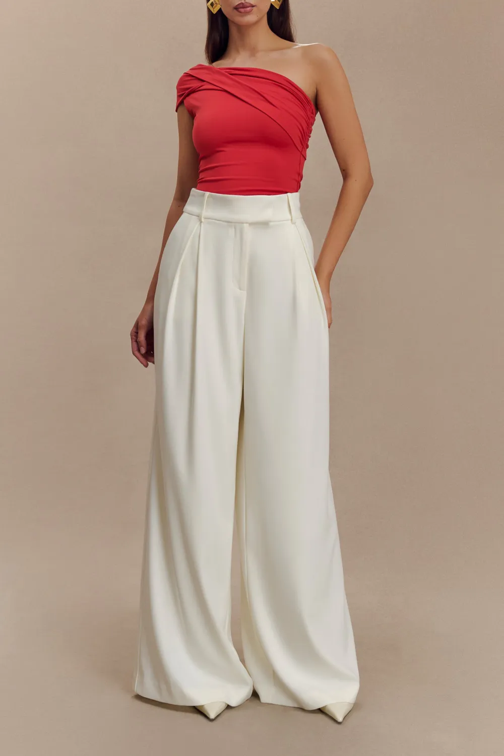 Pleated Wide Leg Pants