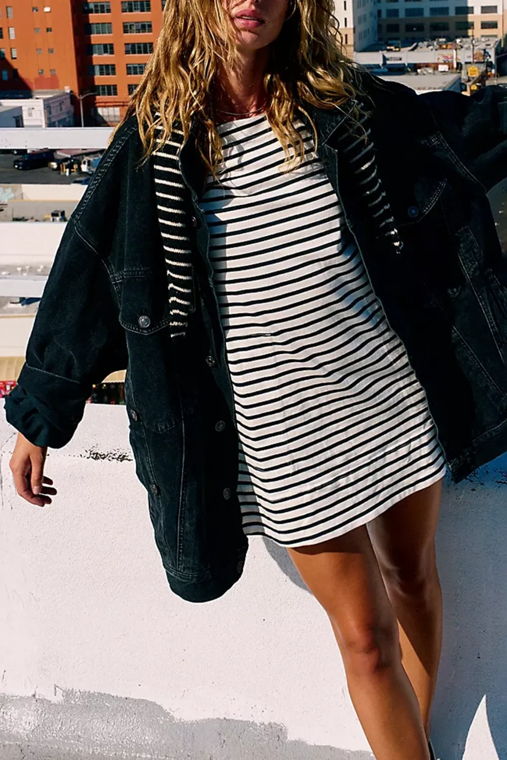 Striped Oversized T-Shirt Mini Dress