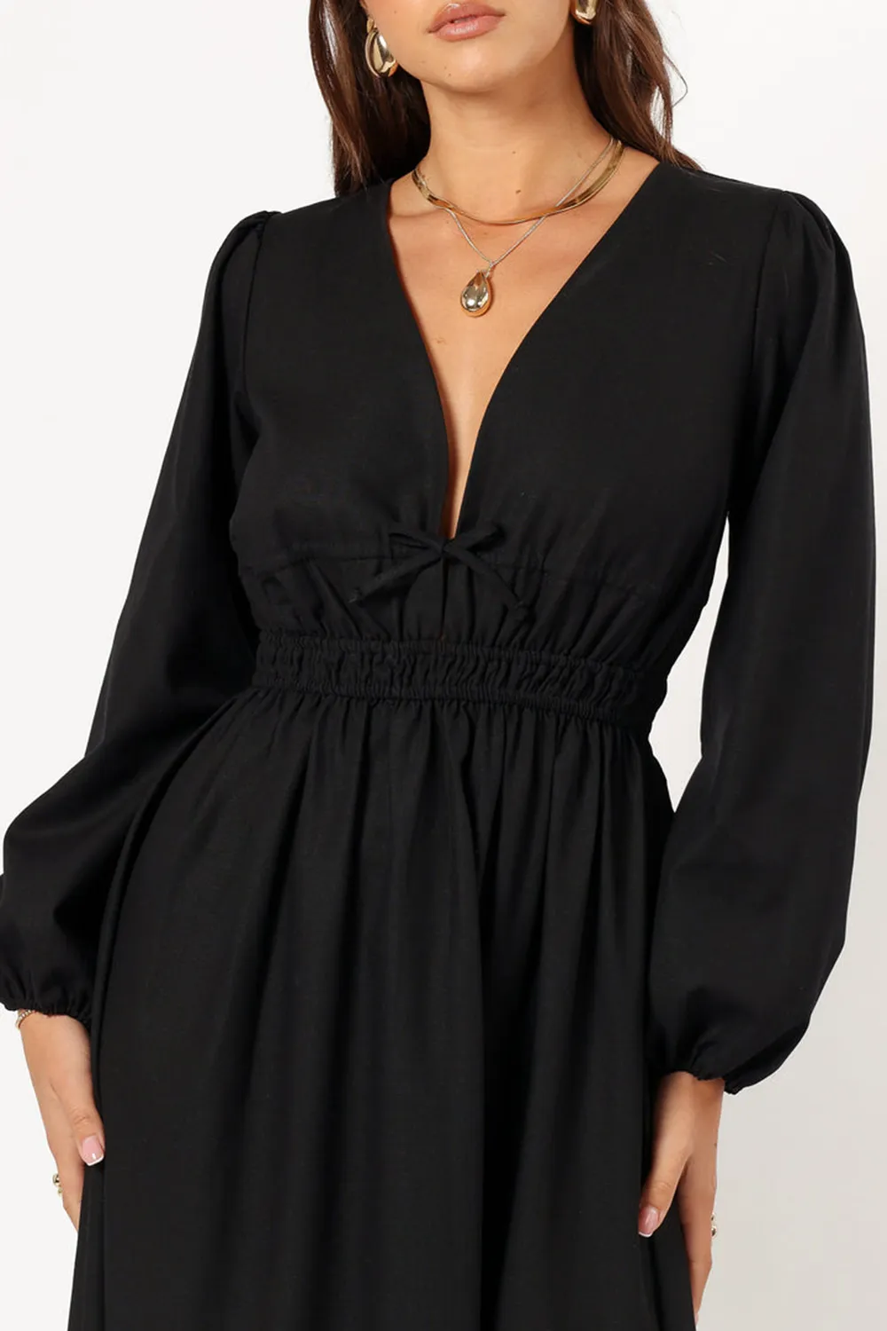 BLACK LONG SLEEVE MAXI DRESS