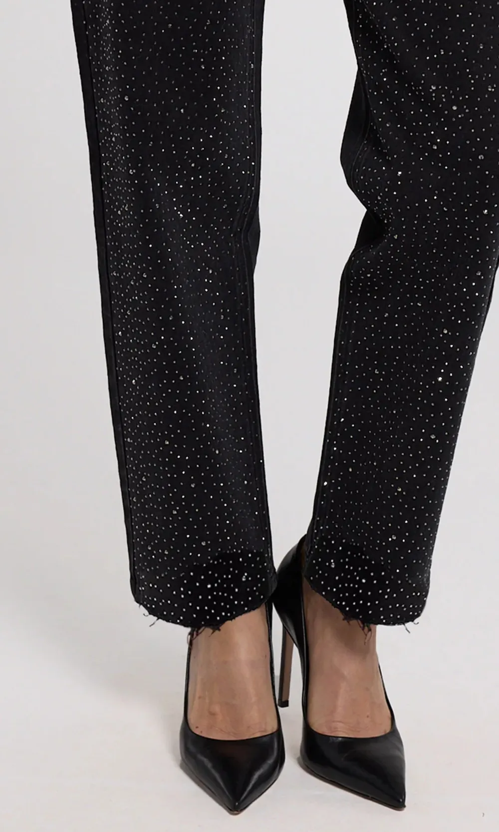 Compact Crystal Decor Jeans