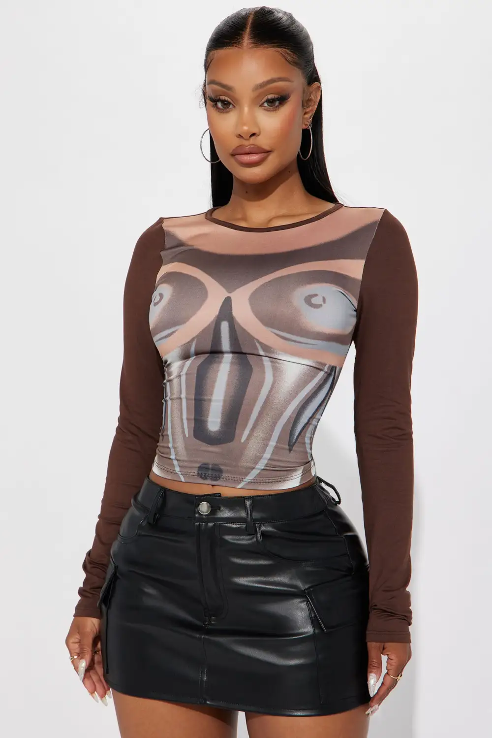 True Artist Long Sleeve Top - Brown/combo