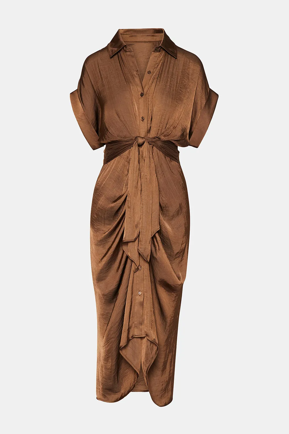 V-NECK DRESS CHOCOLATE