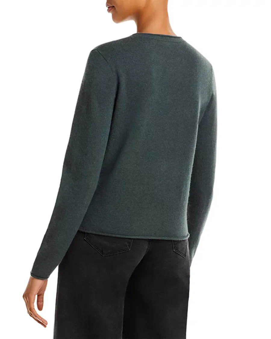 Casual Style Rolled Edge Cashmere Sweater