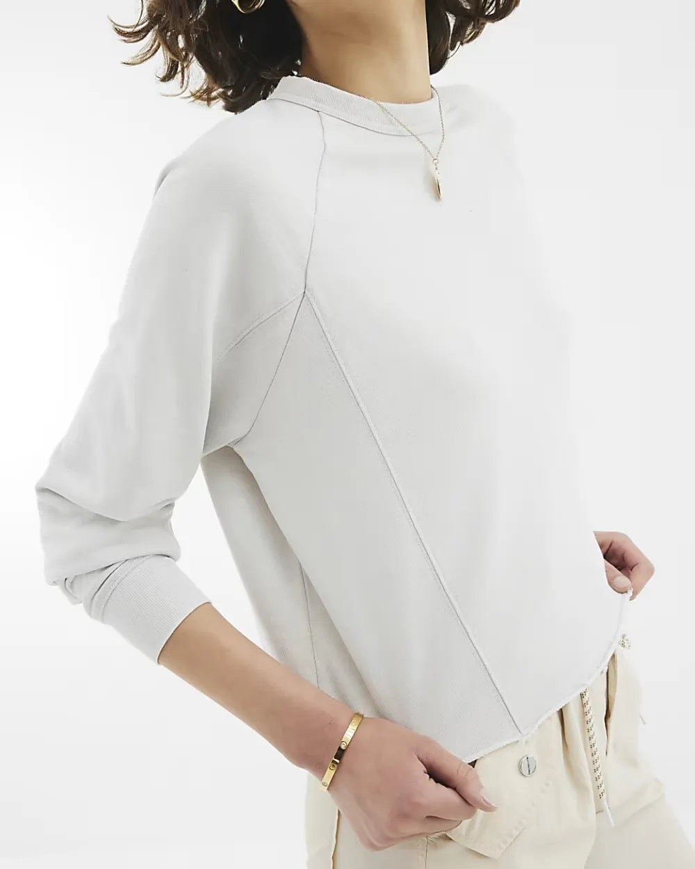 Skin-Friendly Cotton Raw-Edge Women's Sweatshirts