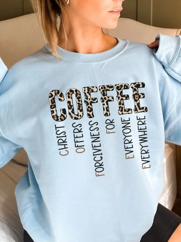 Leopard Coffee Sweatshirt