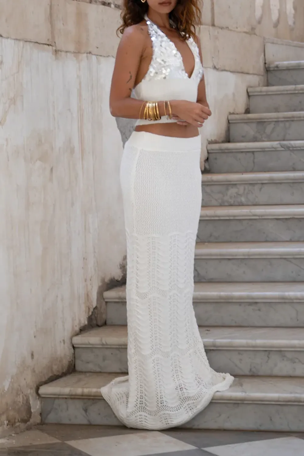 Luxury Sequined Halterneck Top