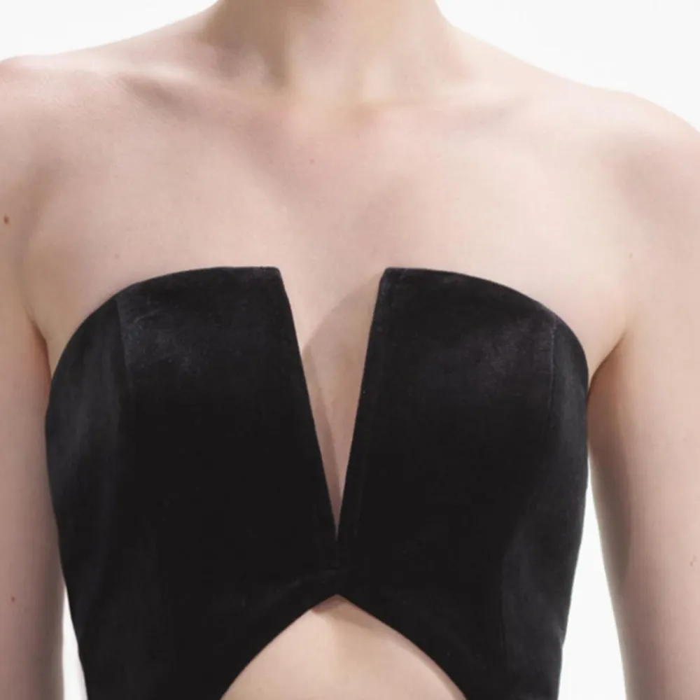 Black Velvet Bandeau Top