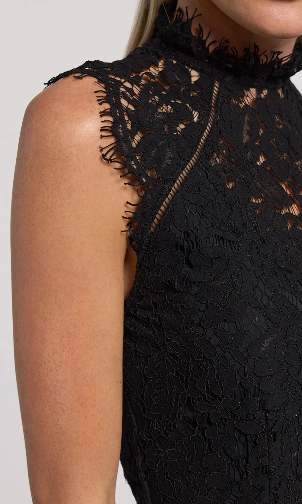 Lace Mock Neck Jumpsuit