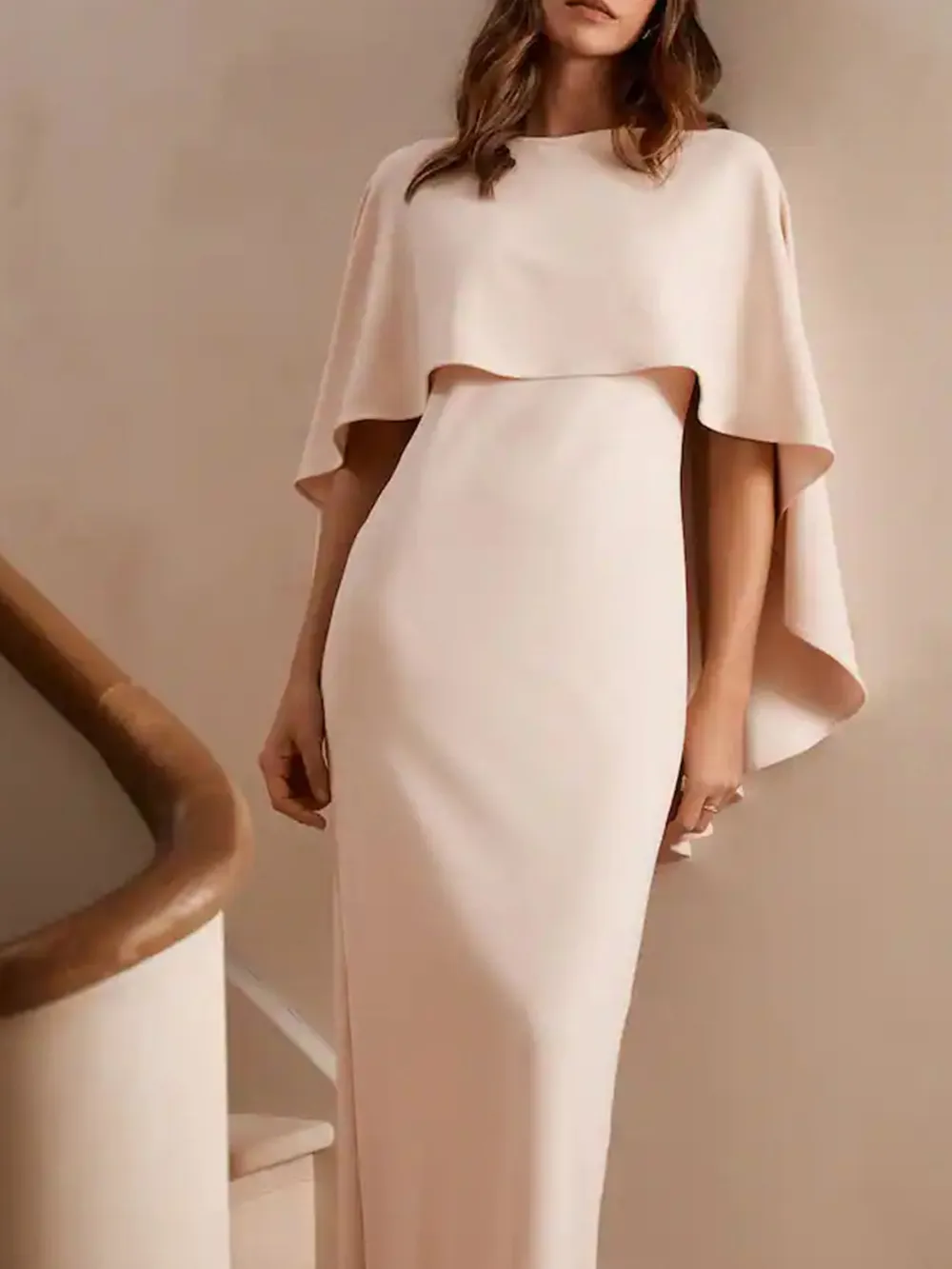 Minimalist Temperament Shawl Design Long Dress