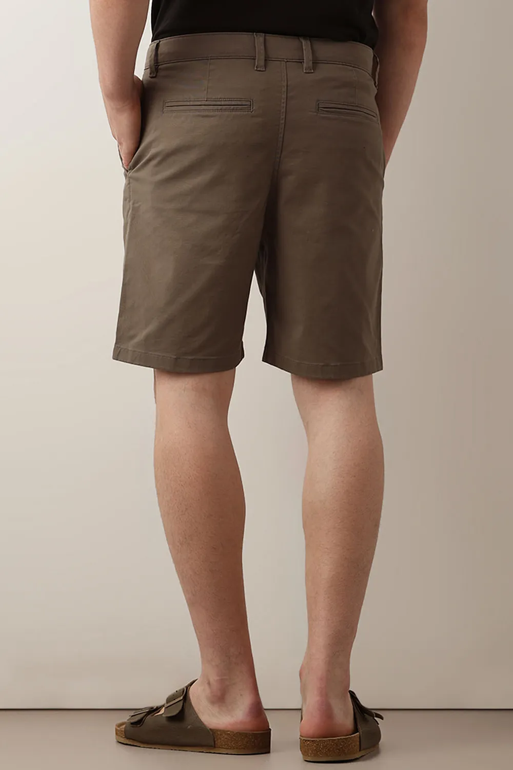 Navy Blue Mid Rise Chino Shorts