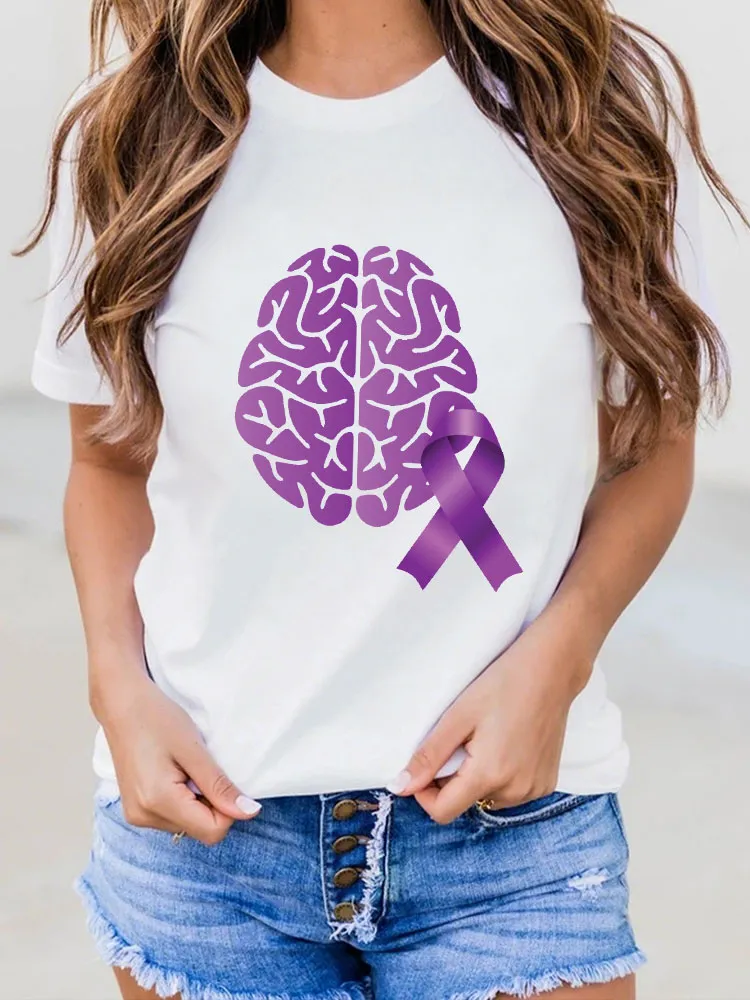 Women's I Wear Purple For My Dad Alzheimer's Awareness Tee