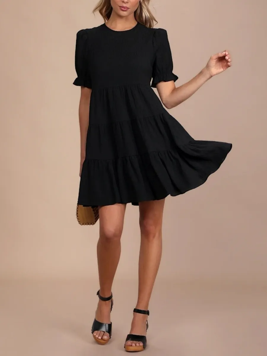 Tiered Round Neck Dress