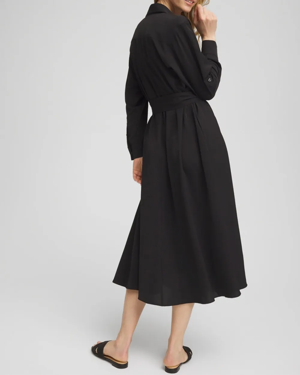 Twill Belted Midi Shirtdress