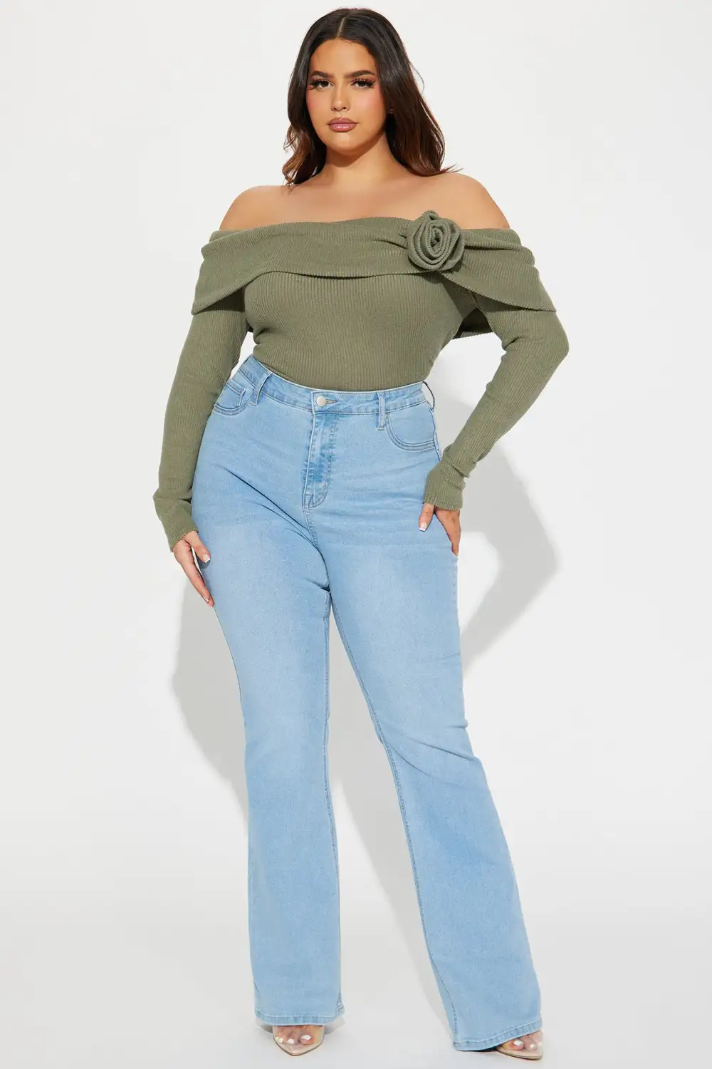 Rosa Off Shoulder Top - Olive