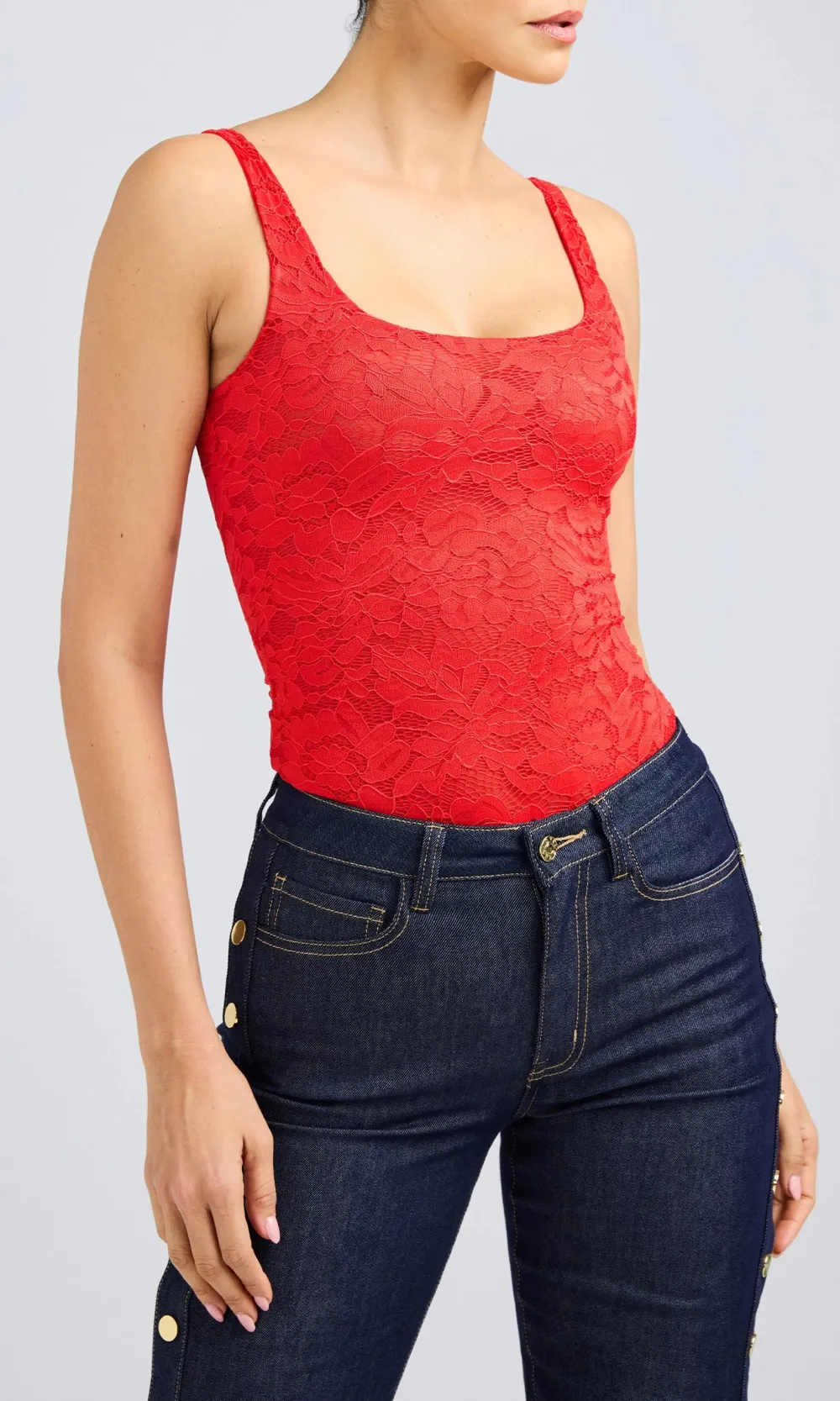 Lace Square Neck Bodysuit