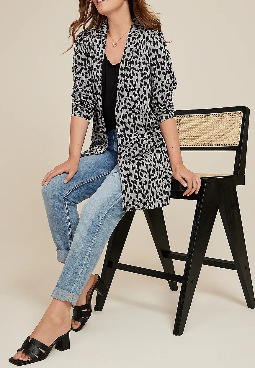 Casual Style Longline Blazer