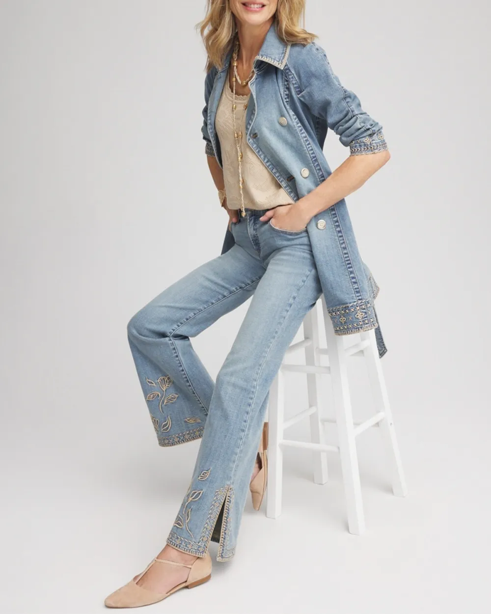 Blue Belted Denim Jacket