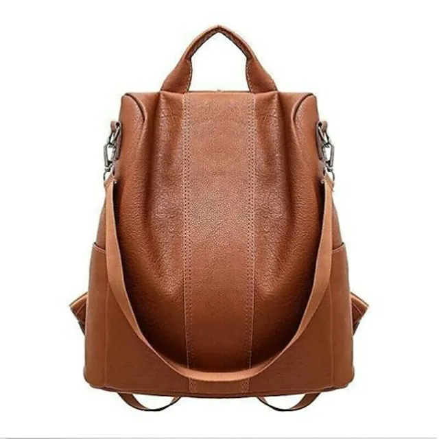 Men's Women's Handbag Nylon PU Leather Daily Holiday Zipper Adjustable Large Capacity Waterproof Solid Color Black Brown