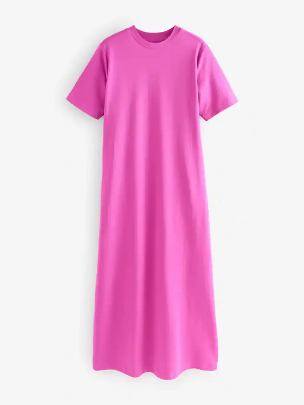 Casual Versatile Solid Color Crew Neck T-Shirt Dress