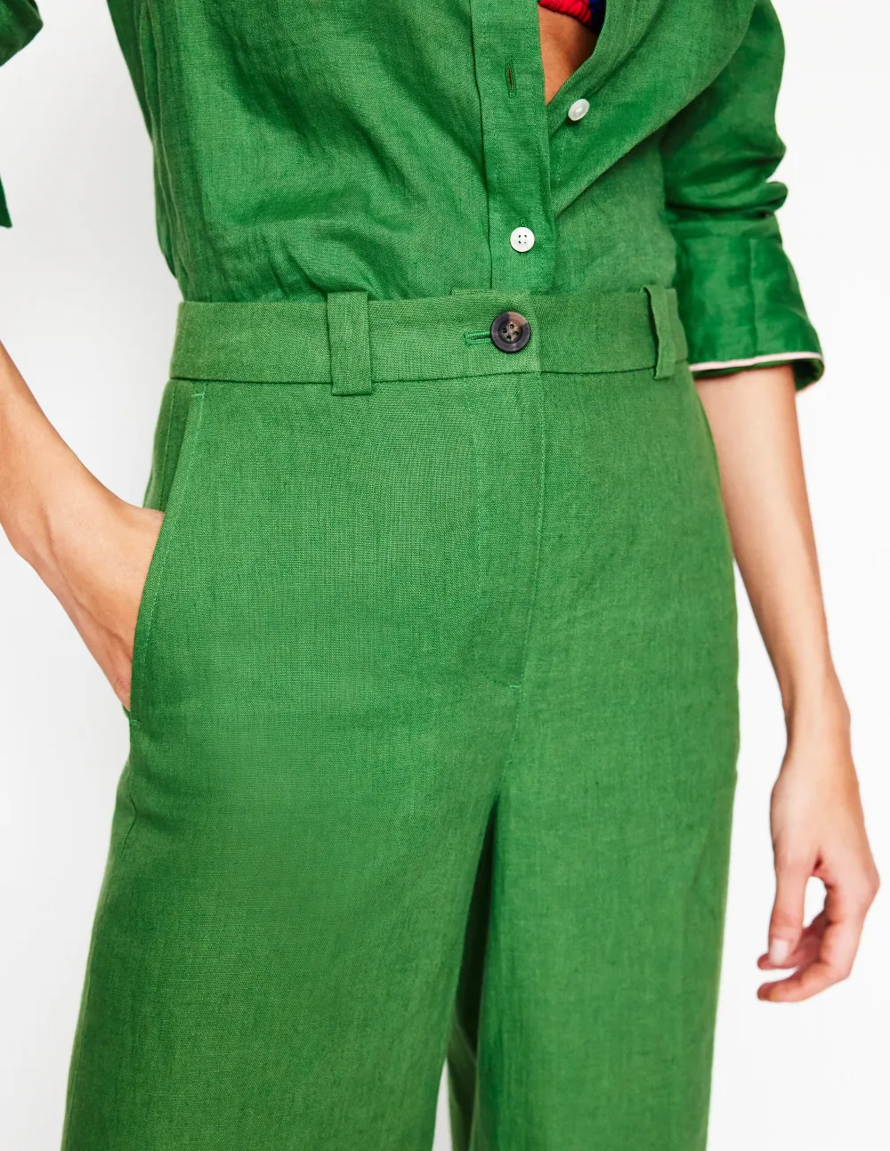 Green Linen Pants