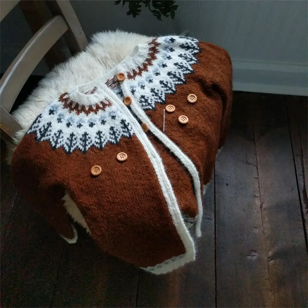 Vintage Button Icelandic Cozy Warm Sweater