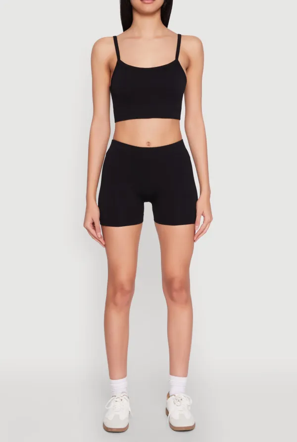 Ribbed Knitted Shorts