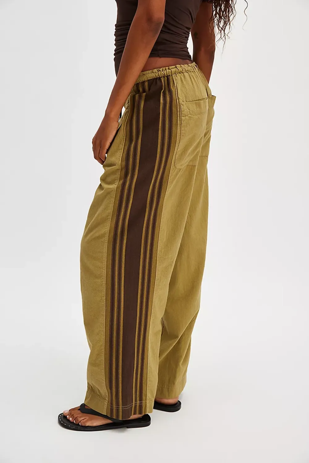 Drawstring Waist Wide Leg Pants