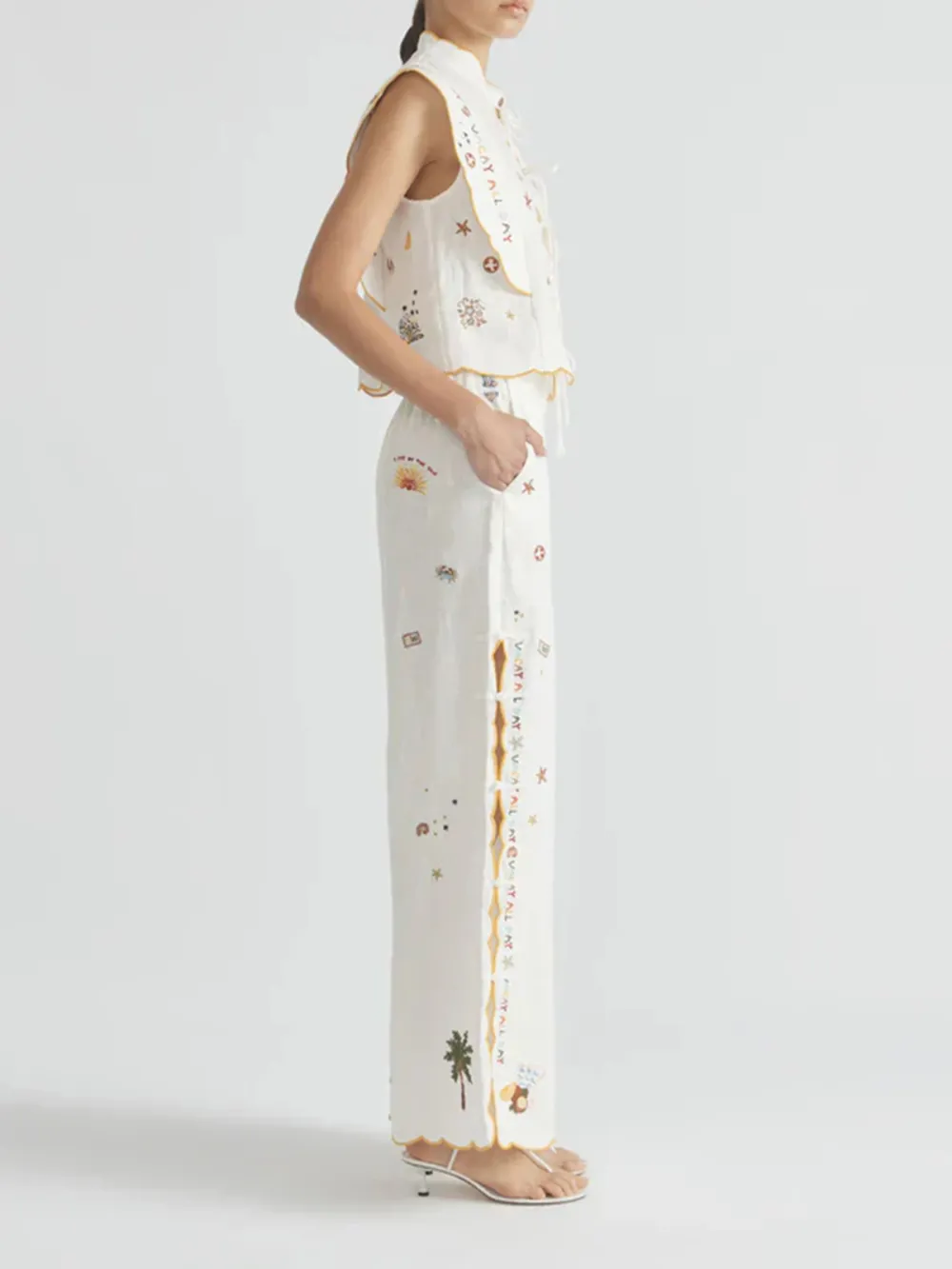 Casual Style All Day Scallop Edge Pants