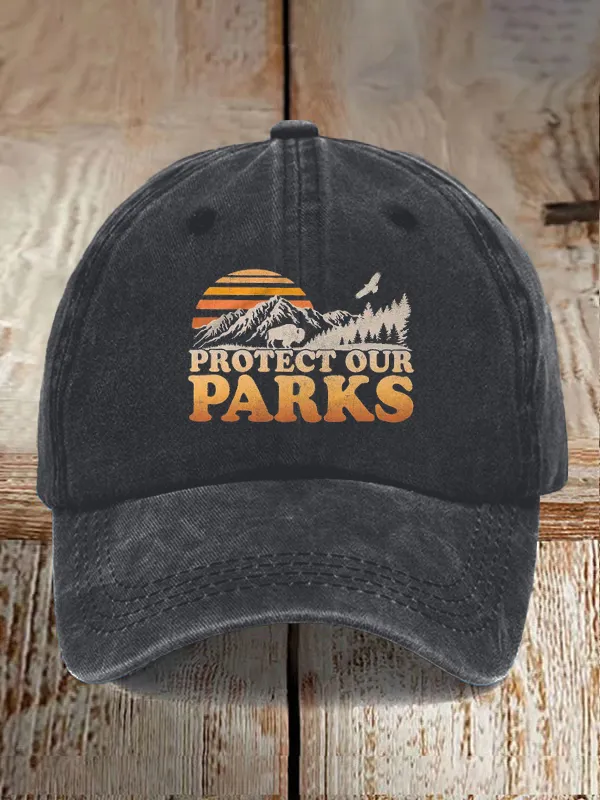 Protect Our Park With Retro Sunsets And Comfortable Color Baseball Caps