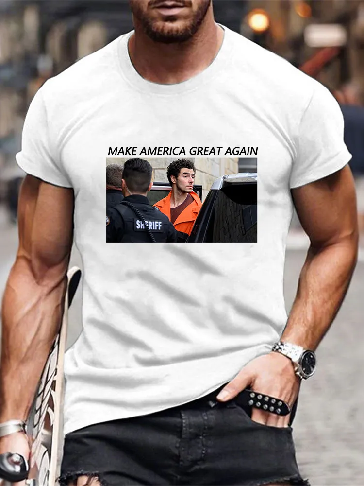 Men'S DenyMake America Great Again Short Sleeve Round Neck Pure Cotton T-Shirt