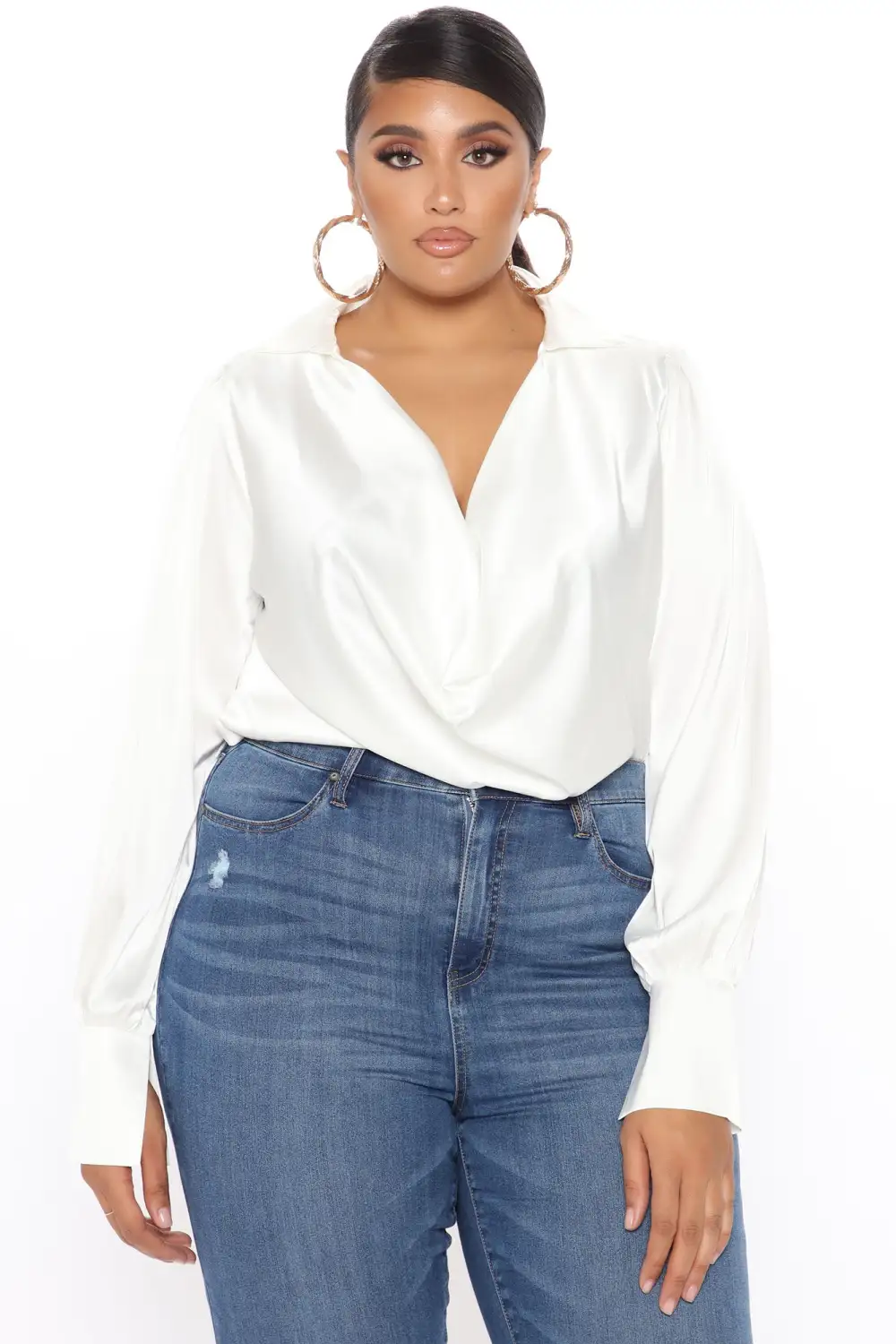Touch By Touch Satin Top - White
