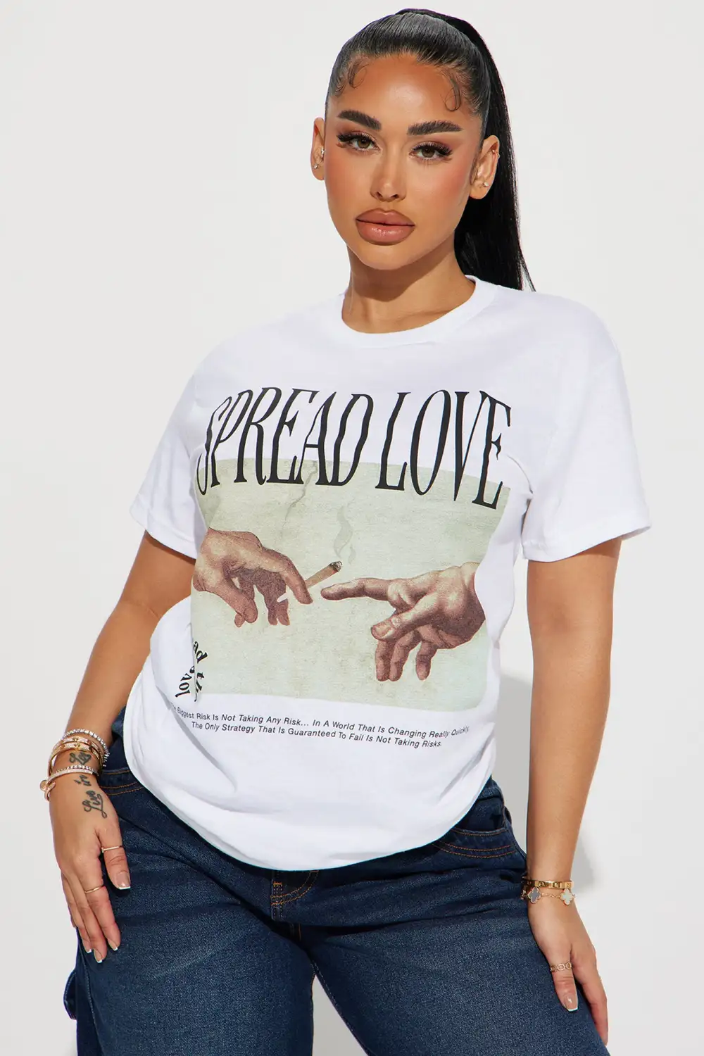 Spread Love Graphic Tshirt - White
