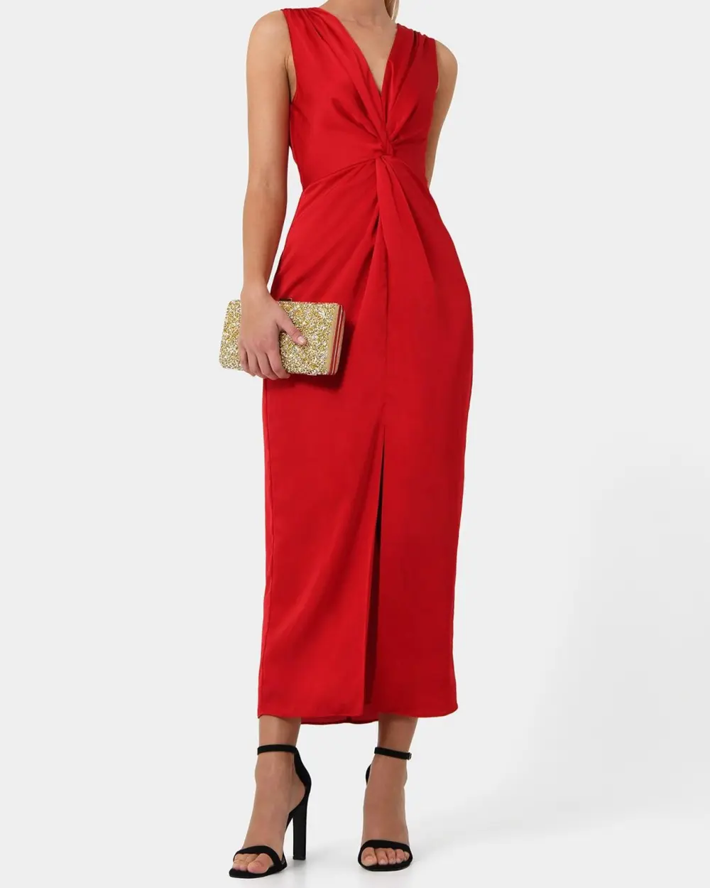 V-neckline Front Twist Dress