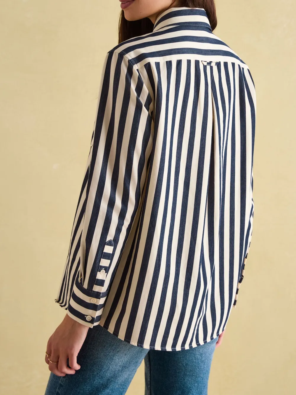 Casual Style Navy & Cream Stripe Shirt